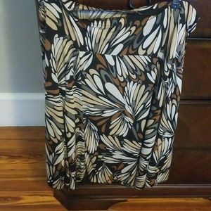 Black, brown, gray patterned skirt